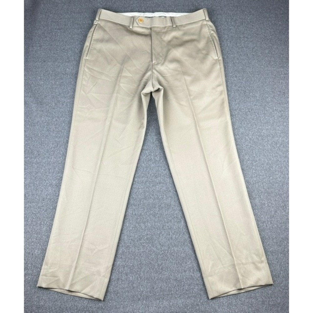 Brooks Brothers Madison Fit Khaki Tan Wool Blend Dress Pants Mens 35x30